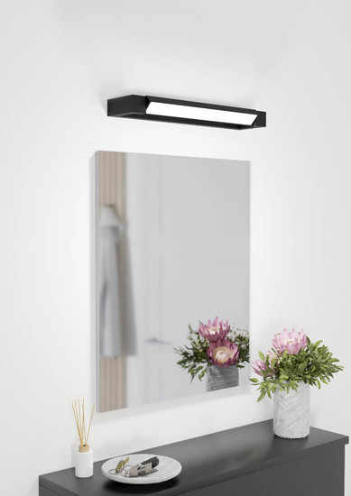 Eglo LED Spiegelleuchte Gemiliana 8,9W neutralweiss 4000K IP44 Schwarz Stahl 45x4cm 900615