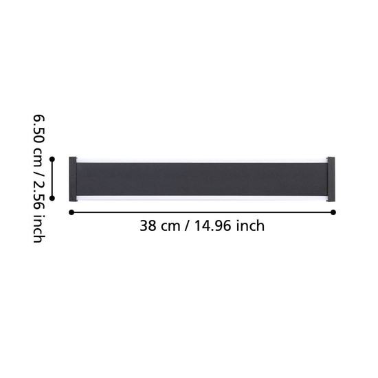 Eglo LED Außen-Wandleuchte Neviano 2-flammig 2x 3,7W warmweiss 3000K IP55 Schwarz Stahl 38x6,5cm 900676