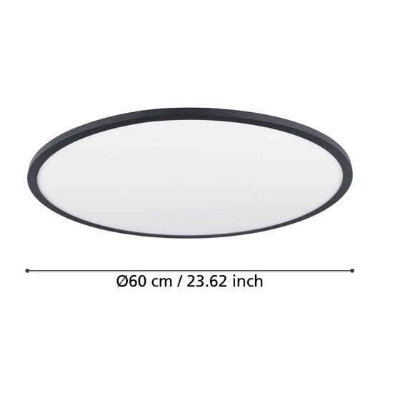 Eglo LED Deckenleuchte Sarsina-Z Smart dimmbar 41W CCT warm-/tageslichtweiss 2700-6500K Zigbee Schwarz Aluminium Stahl Ø60cm 900762