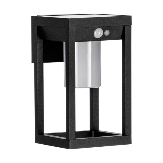 Eglo LED Solar-Wandleuchte Martano 3,7W neutralweiss 4000K Bewegungsmelder IP44 Schwarz Aluminium mit Sensor 27x18cm 900804