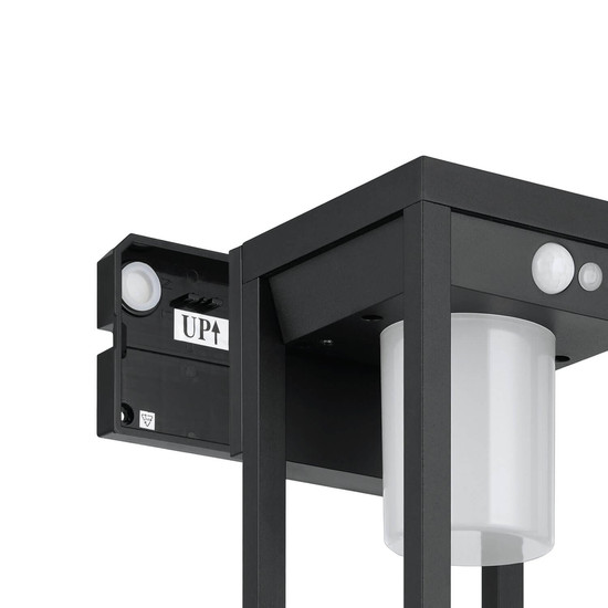 Eglo LED Solar-Wandleuchte Martano 3,7W neutralweiss 4000K Bewegungsmelder IP44 Schwarz Aluminium mit Sensor 27x18cm 900804