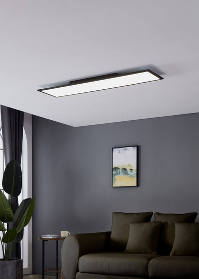 Eglo LED Deckenleuchte Salobrena 1 33W neutralweiss 4000K Schwarz Aluminium Stahl 120x30cm 900821