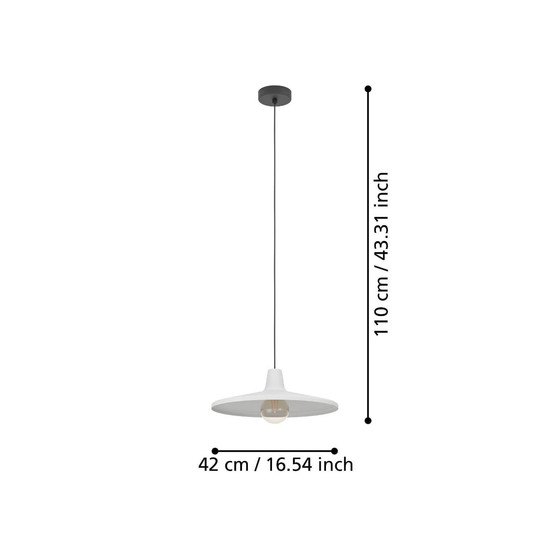 Eglo Pendelleuchte Miniere E27 Schwarz Grau Stahl Ø42cm 900833