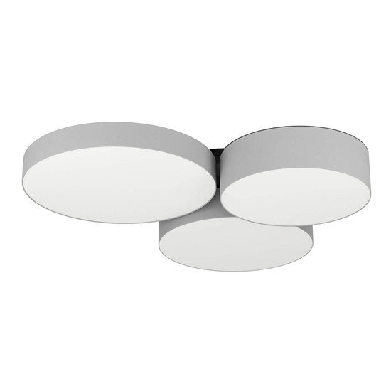 Eglo LED Deckenleuchte Barbano-Z Smart 3-flammig dimmbar 3x 7,5W RGB CCT warm-/tageslichtweiss 2700-6500K Zigbee Schwarz Grau Weiss Stahl Textil 60,5x56,5cm 900855