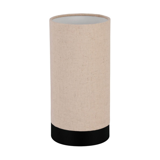 Eglo Tischleuchte Feniglia E27 Schwarz Natur Stahl Textil Leinen Ø12cm 900861