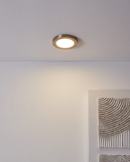 Eglo LED Einbauspot Fueva Flex 5,5W warmweiss 3000K Nickel-matt Aluminium Ø12cm 900933