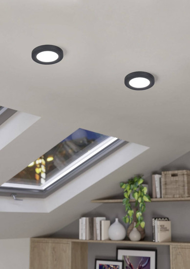 Eglo LED Einbauspot Fueva Flex 5,5W neutralweiss 4000K Schwarz Aluminium Ø12cm 900934