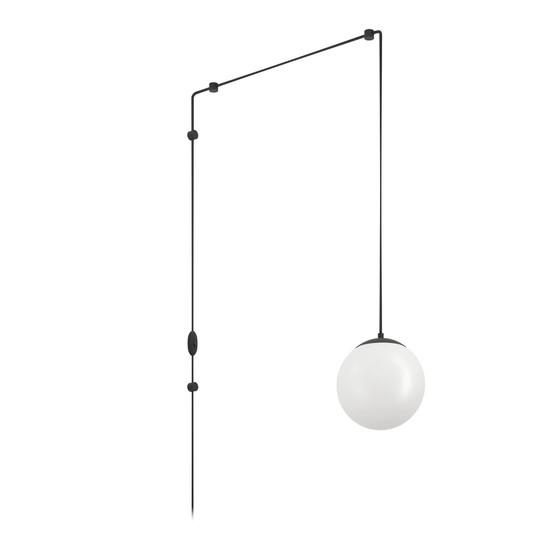 Eglo Pendelleuchte Rondo 3 E27 Schwarz Stahl Glas opal-matt 20cm 900977