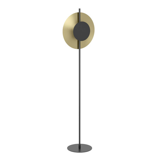 Eglo LED Stehleuchte Tocina 11W warmweiss 3000K Schwarz Messing-gebürstet Stahl 150cm 900991