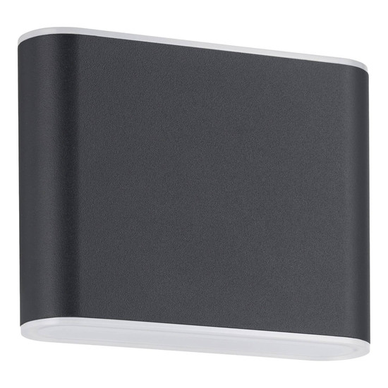 Eglo LED Außen-Wandleuchte Grutti 2-flammig 2x 2,9W CCT warm-/neutral-/tageslichtweiss 3000/4000/6500K IP65 Anthrazit Transparent Aluminium 11,5x9cm 901025