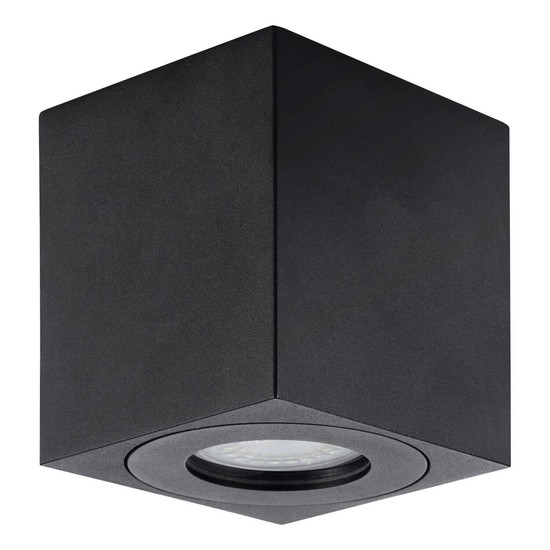 Eglo Außen-Deckenleuchte Torrecola GU10 IP44 Schwarz Klar Aluminium Glas 9,5x8cm 901029