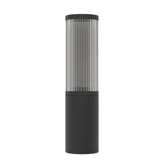Eglo Außen-Wandleuchte Salle E27 IP54 Schwarz Schwarz-transparent Aluminium Ø7,5cm 901033