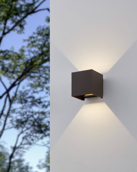 Eglo LED Außen-Wandleuchte Calpino 3 2-flammig 2x 2,8W warmweiss 3000K IP54 Rostbraun Klar Aluguss Glas 10x10cm 901066