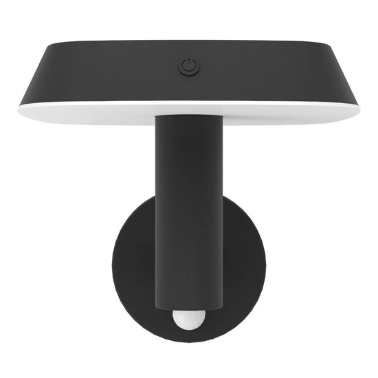 Eglo LED Solar-Wandleuchte Dreoli 8,5W warmweiss 3000K Bewegungsmelder IP44 Schwarz mit Sensor 21x17,5cm 901071