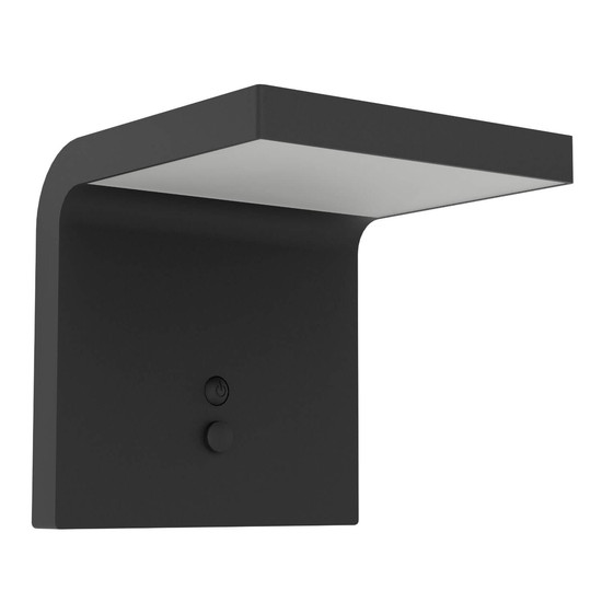 Eglo LED Solar-Wandleuchte Spiante 6,5W neutralweiss 4000K Bewegungsmelder IP44 Schwarz mit Sensor 14x14cm 901082