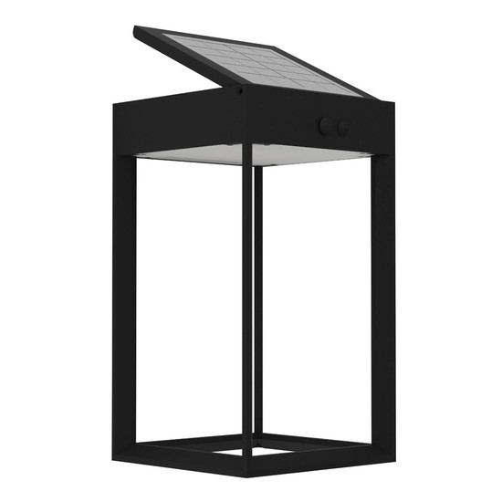 Eglo LED Solar-Wandleuchte Suzzara 6,5W neutralweiss 4000K Bewegungsmelder IP44 Schwarz mit Sensor 25x14cm 901083