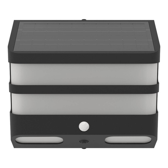 Eglo LED Solar-Wandleuchte Stiappa 6,5W neutralweiss 4000K Bewegungsmelder IP44 Schwarz mit Sensor 20x12cm 901084