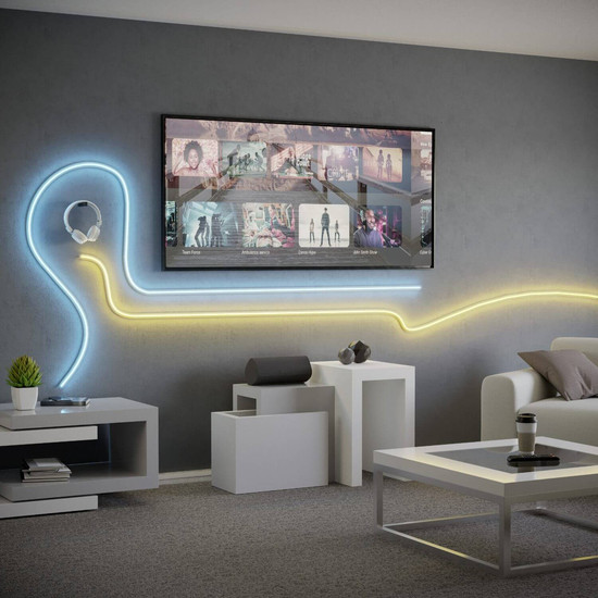 Eglo LED-Streifen Neon-Stripe-Z Smart dimmbar 30W RGB CCT warm-/tageslichtweiss 3000-6500K Zigbee Weiss 5m 901109