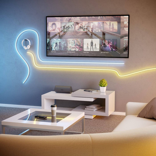 Eglo LED-Streifen Neon-Stripe-Z Smart dimmbar 30W RGB CCT warm-/tageslichtweiss 3000-6500K Zigbee Weiss 5m 901109