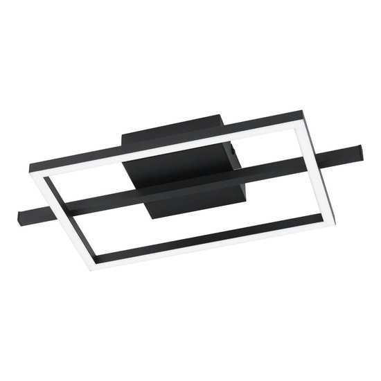 Eglo LED Deckenleuchte Amandolo dimmbar 17W RGB CCT warm-/tageslichtweiss 2700-6500K Schwarz Aluminium Stahl 40x20cm 901115