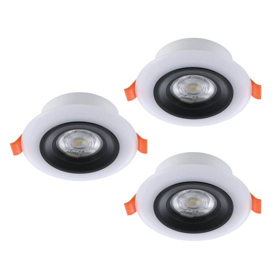 Eglo LED Einbauspot Calonge RGB 3-flammig dimmbar 3x 3,8W CCT warm-/tageslichtweiss 2700-6500K IP44 Schwarz Weiss Ø10cm 901118