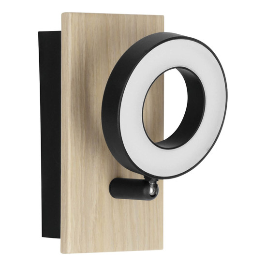 Eglo LED Wand-/Deckenleuchte Rielves 4,2W warmweiss 3000K Braun Schwarz Holz Stahl 15x7cm 901202