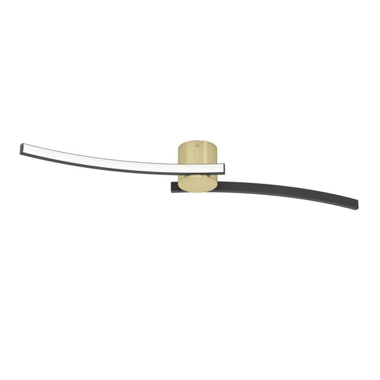 Eglo LED Deckenleuchte Aieta 12W neutralweiss 4000K Messing-gebürstet Schwarz Stahl 72x13cm 901216
