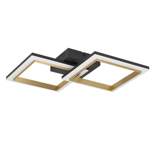 Eglo LED Deckenleuchte Calliera dimmbar 18,4W neutralweiss 4000K Schwarz Messing Stahl 52,5x31cm 901225