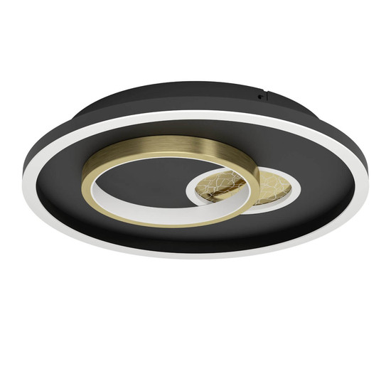 Eglo LED Deckenleuchte Tiriolo 22,5W neutralweiss 4000K Schwarz Gold Stahl Ø38cm 901244