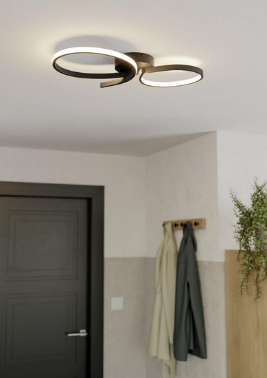 Eglo LED Deckenleuchte Serpins 21W warmweiss 3000K Schwarz Aluminium Stahl 60x34cm 901266