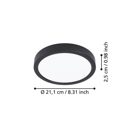 Eglo LED Aufbauleuchte Fueva 6 11,5W CCT warm-/neutral-/tageslichtweiss 2700/4000/6500K Schwarz Ø21cm 901298