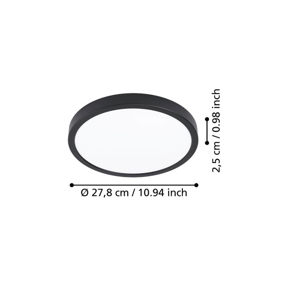 Eglo LED Aufbauleuchte Fueva 6 14,2W CCT warm-/neutral-/tageslichtweiss 2700/4000/6500K Schwarz Ø28cm 901299