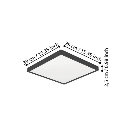 Eglo LED Aufbauleuchte Fueva 6 17,5W CCT warm-/neutral-/tageslichtweiss 2700/4000/6500K Schwarz 39x39cm 901305