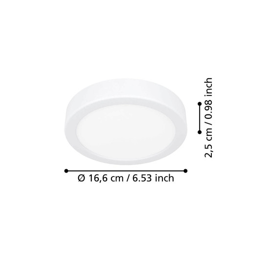 Eglo LED Aufbauleuchte Fueva 6 7,5W CCT warm-/neutral-/tageslichtweiss 2700/4000/6500K Weiss Ø17cm 901306