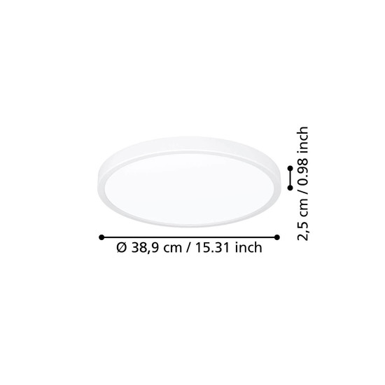 Eglo LED Aufbauleuchte Fueva 6 17W CCT warm-/neutral-/tageslichtweiss 2700/4000/6500K Weiss Ø39cm 901309