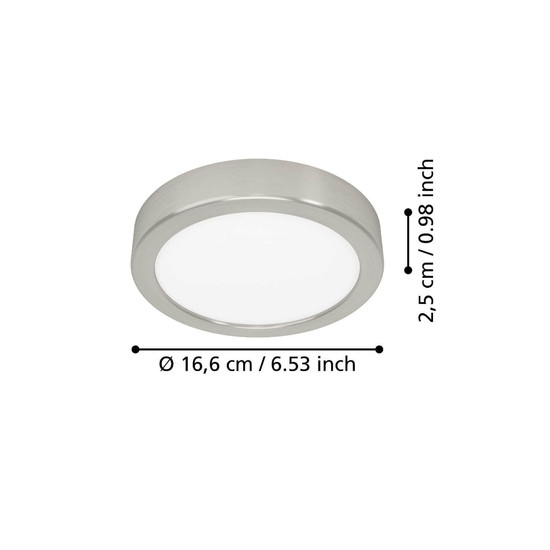 Eglo LED Aufbauleuchte Fueva 6 7,5W CCT warm-/neutral-/tageslichtweiss 2700/4000/6500K Nickel-matt Stahl Ø17cm 901315