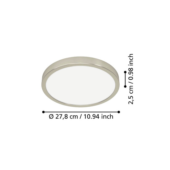 Eglo LED Aufbauleuchte Fueva 6 14,2W CCT warm-/neutral-/tageslichtweiss 2700/4000/6500K Nickel-matt Stahl Ø28cm 901317