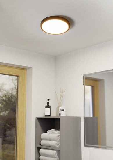 Eglo LED Aufbauleuchte Fueva 6 14,2W CCT warm-/neutral-/tageslichtweiss 2700/4000/6500K IP44 Schwarz Ø28cm 901326