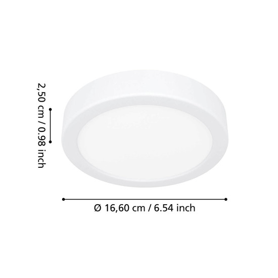 Eglo LED Aufbauleuchte Fueva 6 7,5W CCT warm-/neutral-/tageslichtweiss 2700/4000/6500K IP44 Weiss Ø17cm 901332