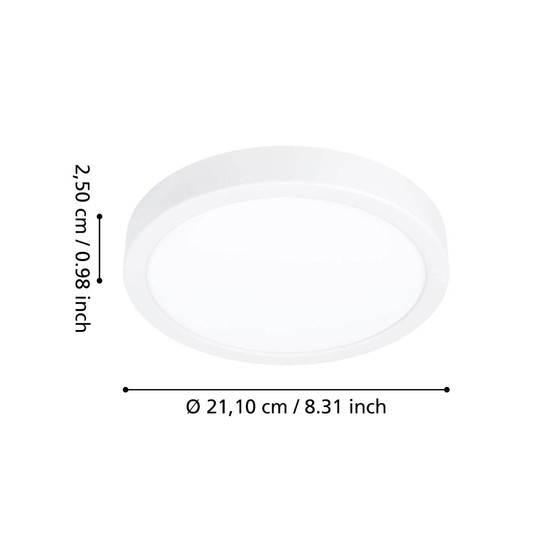 Eglo LED Aufbauleuchte Fueva 6 11,5W CCT warm-/neutral-/tageslichtweiss 2700/4000/6500K IP44 Weiss Ø21cm 901333