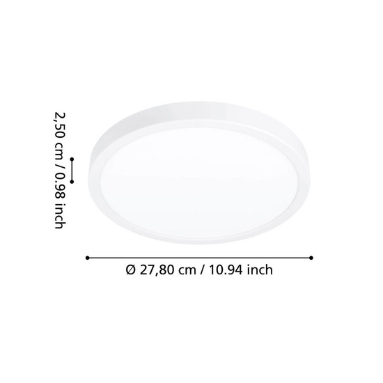 Eglo LED Aufbauleuchte Fueva 6 14,2W CCT warm-/neutral-/tageslichtweiss 2700/4000/6500K IP44 Weiss Ø28cm 901334