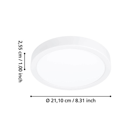 Eglo LED Aufbauleuchte Fueva 6-Z Smart dimmbar 11,2W RGB CCT warm-/tageslichtweiss 2700-6500K Zigbee IP44 Weiss Ø21cm 901376