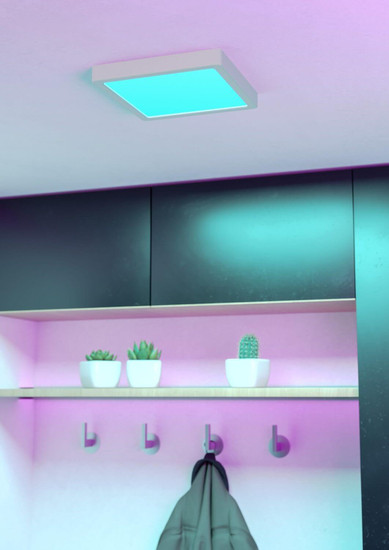 Eglo LED Aufbauleuchte Fueva 6-Z Smart dimmbar 10,5W RGB CCT warm-/tageslichtweiss 2700-6500K Zigbee IP44 Weiss 22x22cm 901378