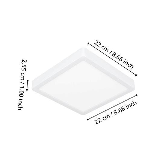 Eglo LED Aufbauleuchte Fueva 6-Z Smart dimmbar 10,5W RGB CCT warm-/tageslichtweiss 2700-6500K Zigbee IP44 Weiss 22x22cm 901378