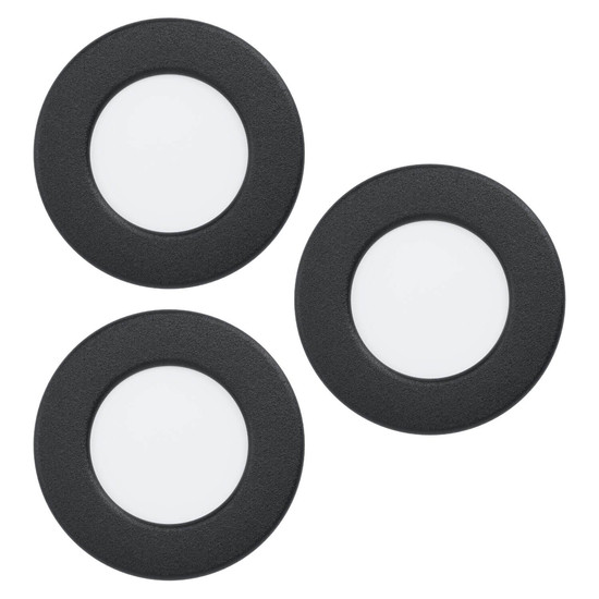 Eglo LED Einbauleuchte Fueva 6 3-flammig 3x 3,7W CCT warm-/neutral-/tageslichtweiss 2700/4000/6500K Schwarz Ø9cm 901385