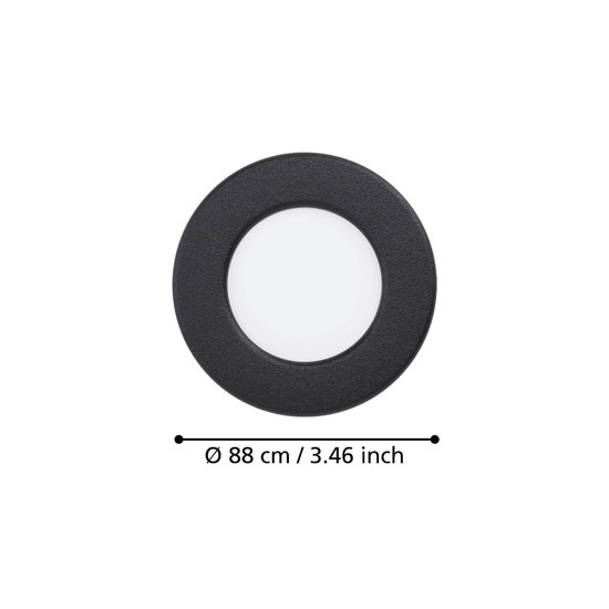 Eglo LED Einbauleuchte Fueva 6 3-flammig 3x 3,7W CCT warm-/neutral-/tageslichtweiss 2700/4000/6500K Schwarz Ø9cm 901385