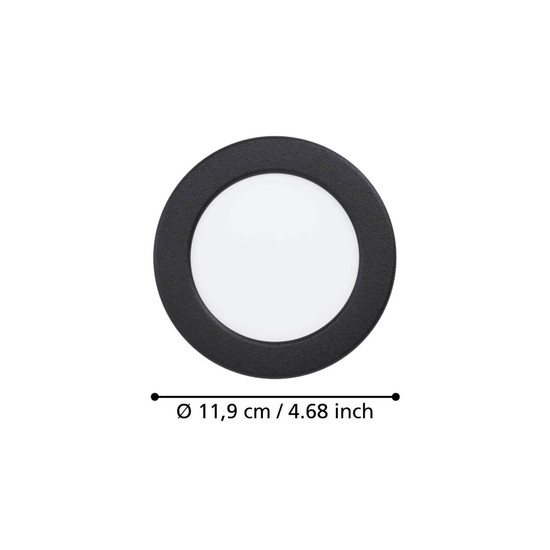Eglo LED Einbauleuchte Fueva 6 6,3W CCT warm-/neutral-/tageslichtweiss 2700/4000/6500K Schwarz Ø12cm 901387