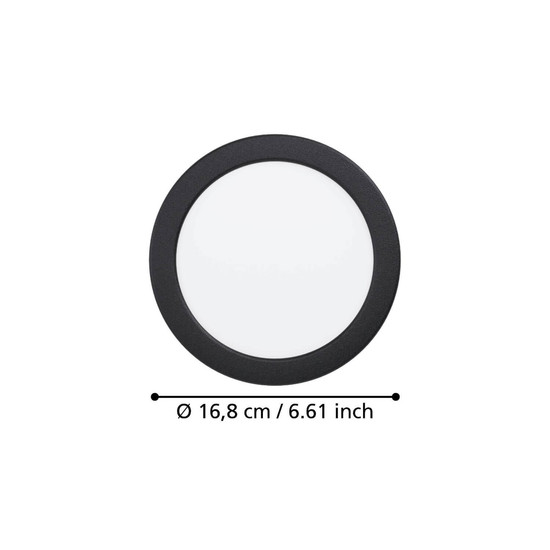 Eglo LED Einbauleuchte Fueva 6 10,5W CCT warm-/neutral-/tageslichtweiss 2700/4000/6500K Schwarz Ø17cm 901388