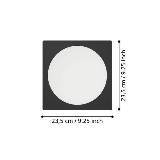 Eglo LED Einbauleuchte Fueva 6 18,5W CCT warm-/neutral-/tageslichtweiss 2700/4000/6500K Schwarz 22x22cm 901393