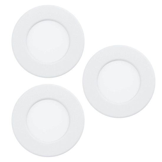 Eglo LED Einbauleuchte Fueva 6 3-flammig 3x 3,7W CCT warm-/neutral-/tageslichtweiss 2700/4000/6500K Weiss Ø9cm 901394
